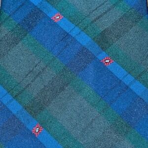 Austin Manor $65 Green Blue Red Tartan Plaid Silk Blend Men's Necktie